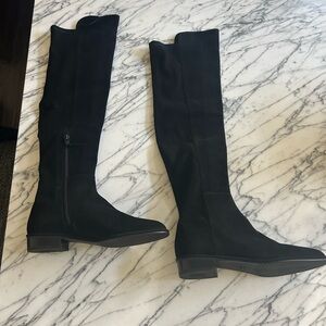 Stuart Weitzman Over the Knee Black Suede Boot